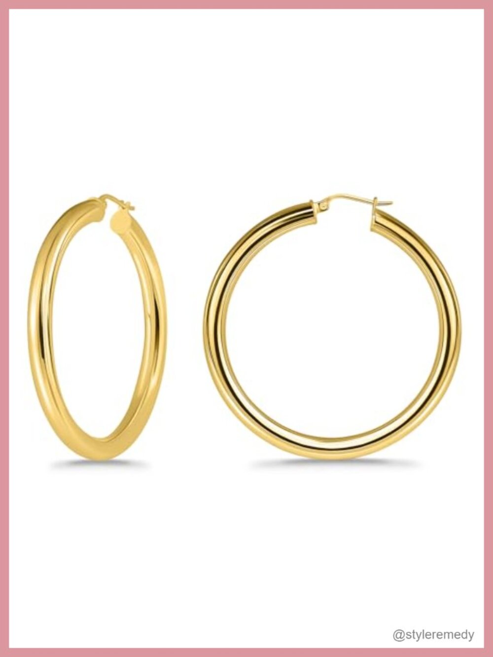 Sterling Silver 4mm High Polished Click-Top Hoop Earrings Women 4mm Thick